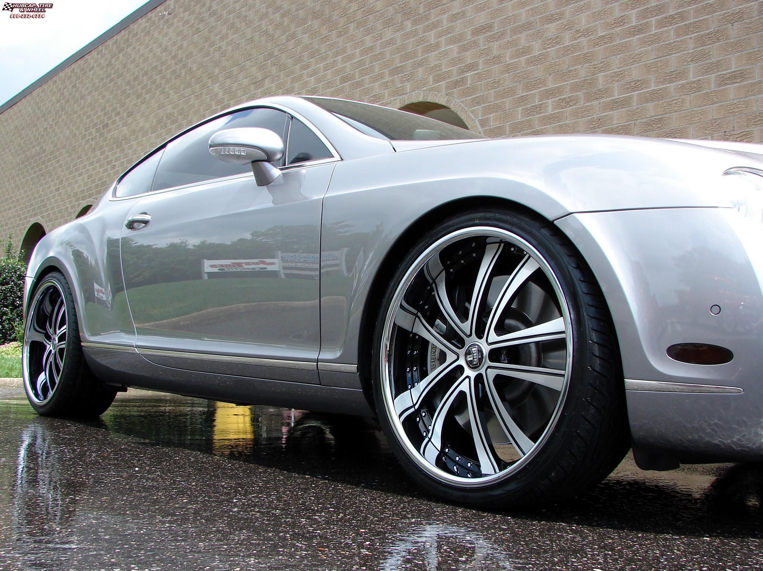 vehicle gallery/bentley gt dub c11 tremlo 22X9  Black & Brushed wheels and rims